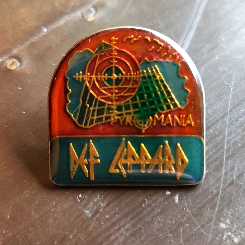 Vintage Def Leppard Tour Pin Pyromania Rock Band Hat Pin Music Badge